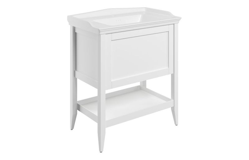 Diana 800mm Floor Standing 1 Drawer Basin Unit w/Basin - Matt White