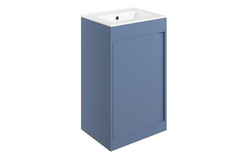 Aurora 510mm Floor Standing Unit Inc. Basin - Matt Misty Blue