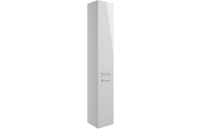 Rhyl 350mm Floor Standing 2 Door Tall Unit - Grey Gloss