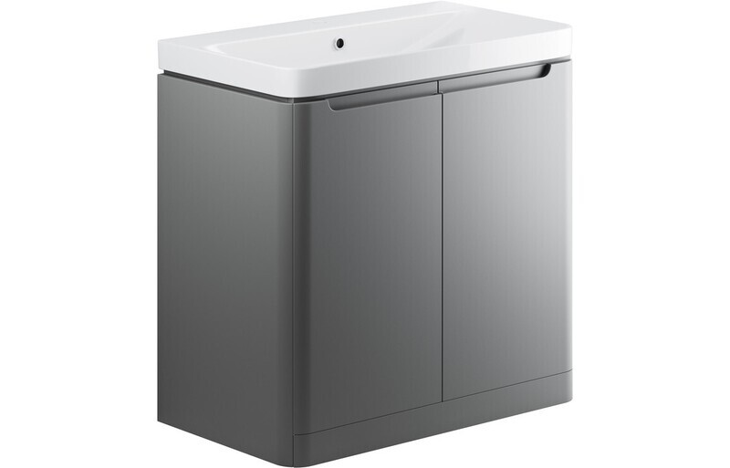 Narbeth 805mm 2 Door Floor Standing Basin Unit - Matt Grey