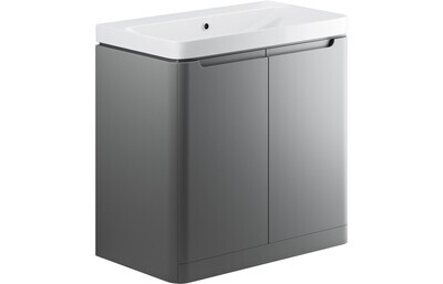 Narbeth 805mm 2 Door Floor Standing Basin Unit - Matt Grey