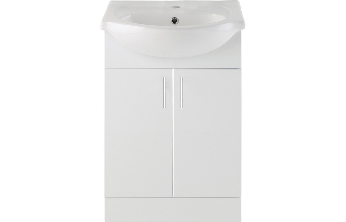 Newton 655mm Basin Unit & Basin - White Gloss