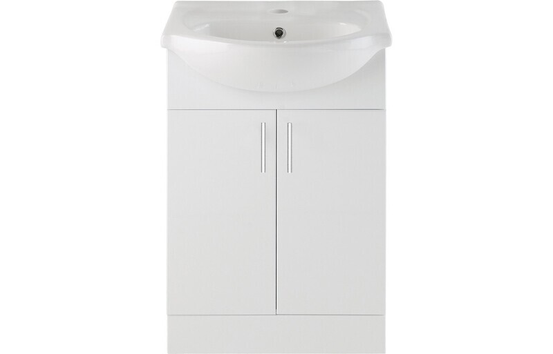 Newton 655mm Basin Unit & Basin - White Gloss