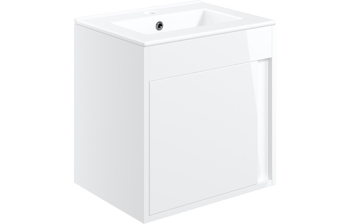 Springfield 510mm Wall Hung Unit Inc. Basin - White Gloss