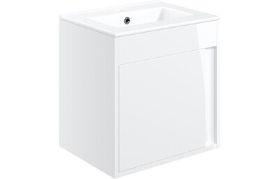 Springfield 510mm Wall Hung Unit Inc. Basin - White Gloss Springfield 510mm Wall Hung Unit Inc. Basin - White Gloss