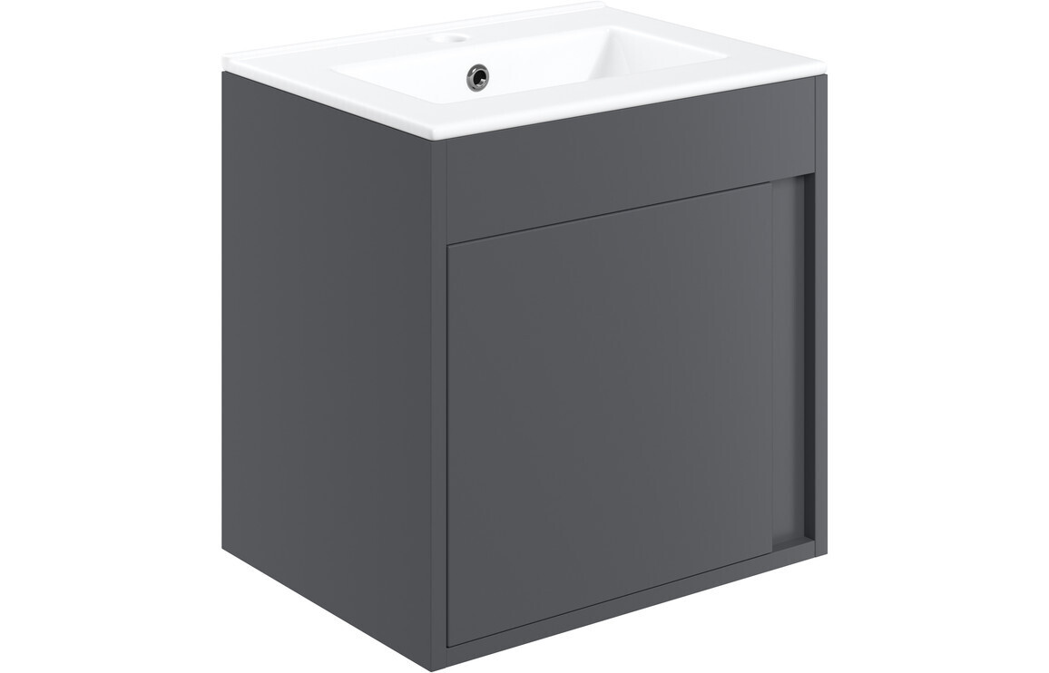 Springfield 510mm Wall Hung Unit Inc. Basin - Matt Graphite Grey