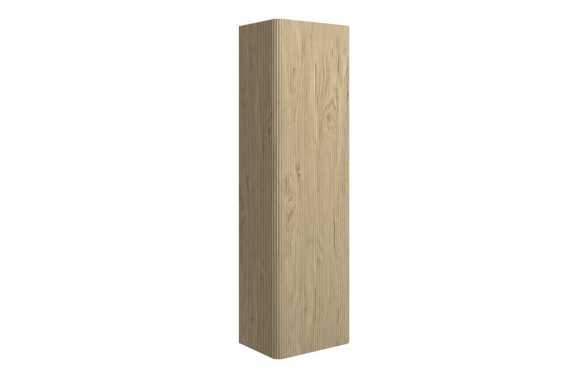 Risca 350mm Wall Hung 1 Door Tall Unit - Textured Oak
