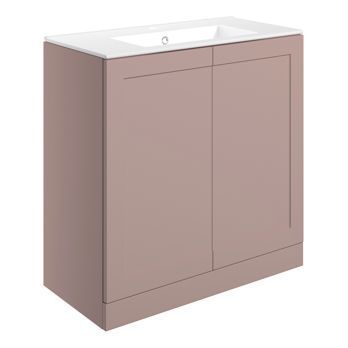 Raglan 815mm Floor Standing 2 Door Basin Unit & Basin - Matt Peony Raglan 815mm Floor Standing 2 Door Basin Unit & Basin - Matt Peony