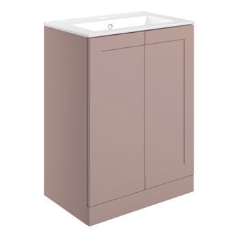 Raglan 615mm Floor Standing 2 Door Basin Unit & Basin - Matt Peony