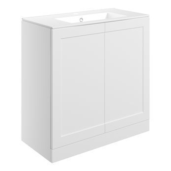 Raglan 815mm Floor Standing 2 Door Basin Unit & Basin - Matt White Raglan 815mm Floor Standing 2 Door Basin Unit & Basin - Matt White