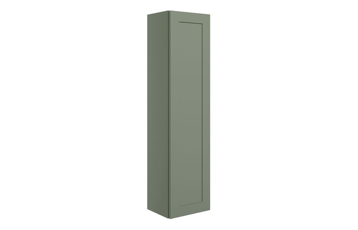 Raglan 300mm Wall Hung 1 Door Tall Unit - Matt Reed Green