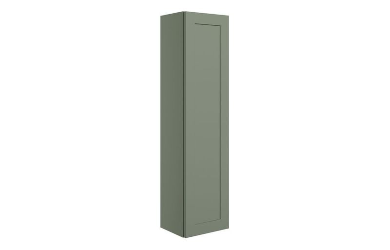 Raglan 300mm Wall Hung 1 Door Tall Unit - Matt Reed Green