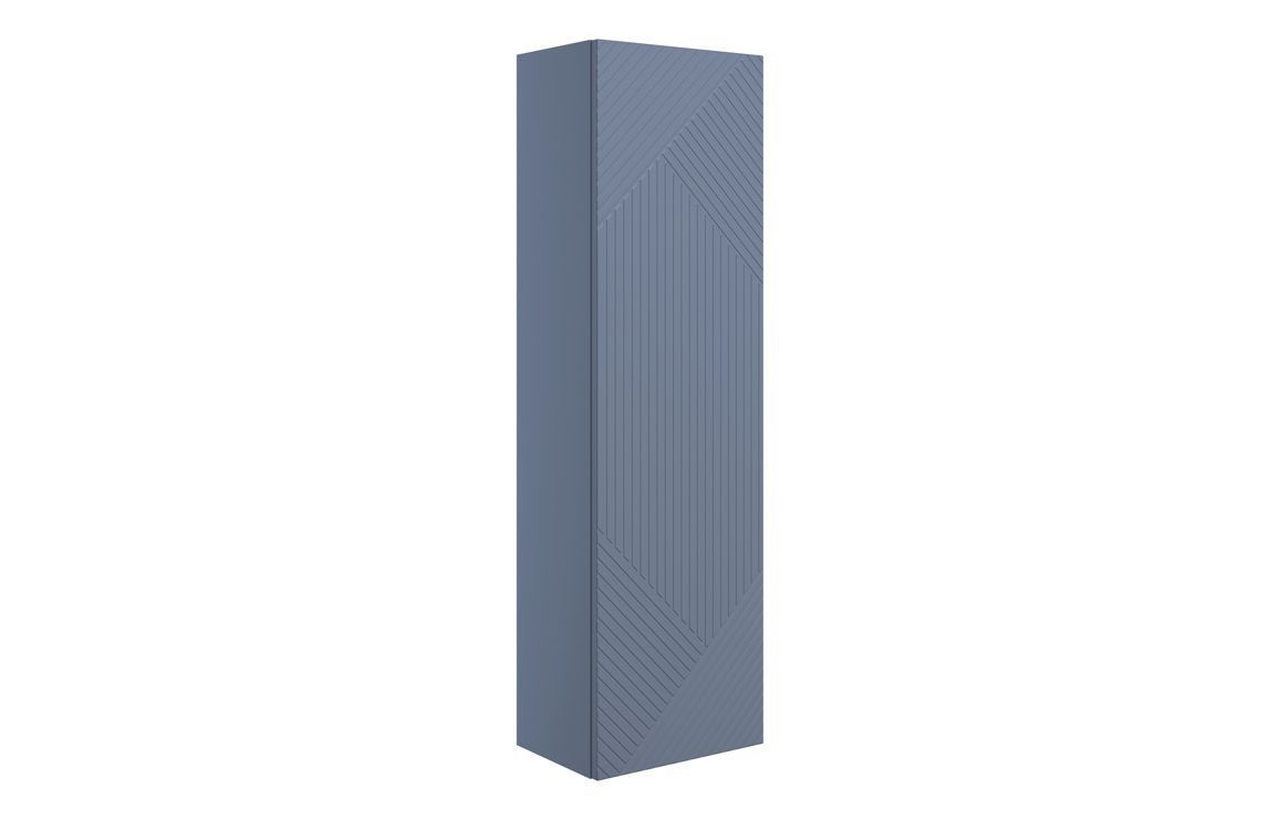 Flint 350mm Wall Hung 1 Door Tall Unit - Matt Smoke Blue