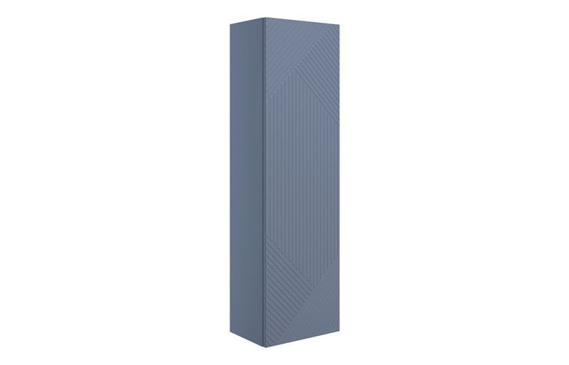 Flint 350mm Wall Hung 1 Door Tall Unit - Matt Smoke Blue