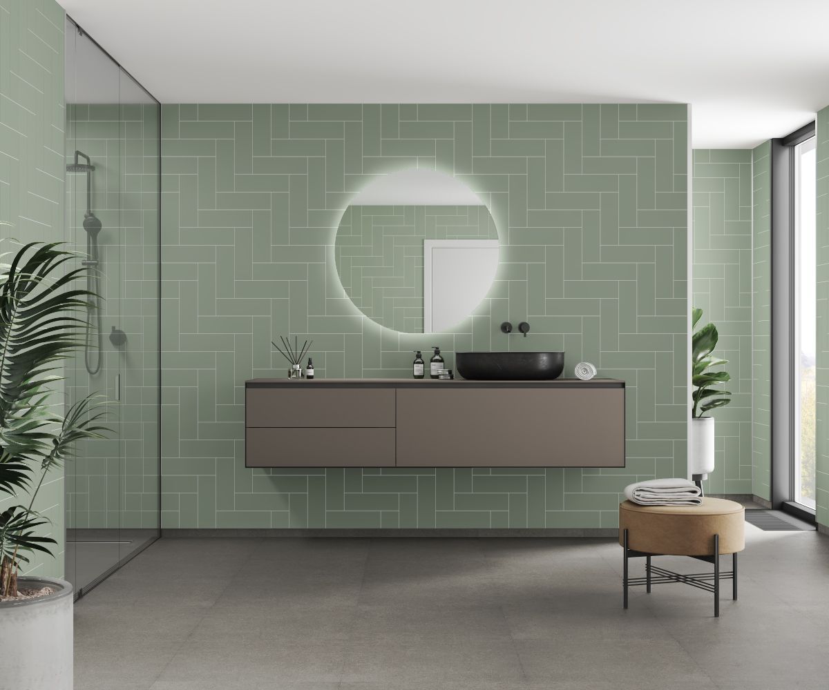 Fibo Urban - Olive Green (Straight Herringbone)