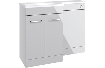 Conwy 1000mm F/S L-Shape Pack & Basin (LH) - Grey Gloss