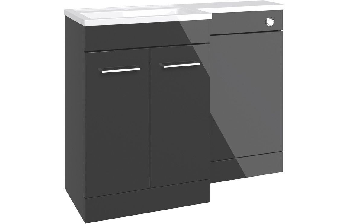 Conwy 1000mm F/S L-Shape Pack & Basin (LH) - Anthracite Gloss