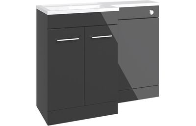 Conwy 1000mm F/S L-Shape Pack & Basin (RH) - Anthracite Gloss Conwy 1000mm F/S L-Shape Pack & Basin (RH) - Anthracite Gloss