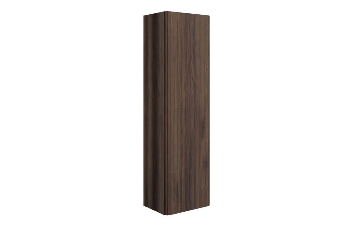 Risca 350mm Wall Hung 1 Door Tall Unit - Textured Walnut