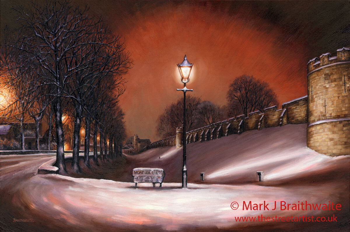 The City Walls, Silent Night. Paper Giclée Prints and Canvas Giclée Prints available. ORIGINAL Available
