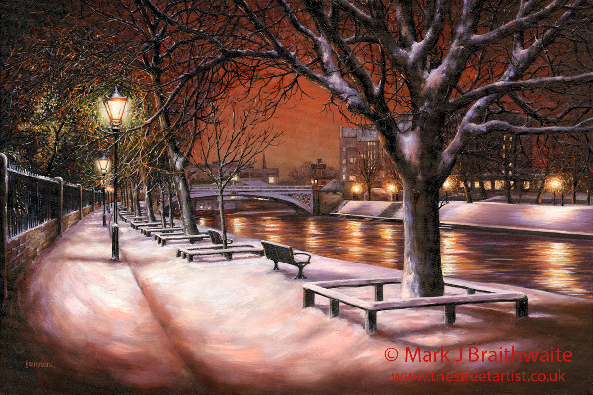 The River Ouse, Silent Night. Paper Giclée Prints and Canvas Giclée Prints available.
