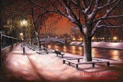The River Ouse, Silent Night. Paper Giclée Prints and Canvas Giclée Prints available.