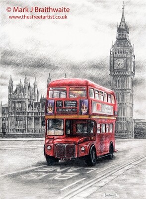 TOR12: The No12 to Dulwich, Westminster Bridge, London, Print (size options available)