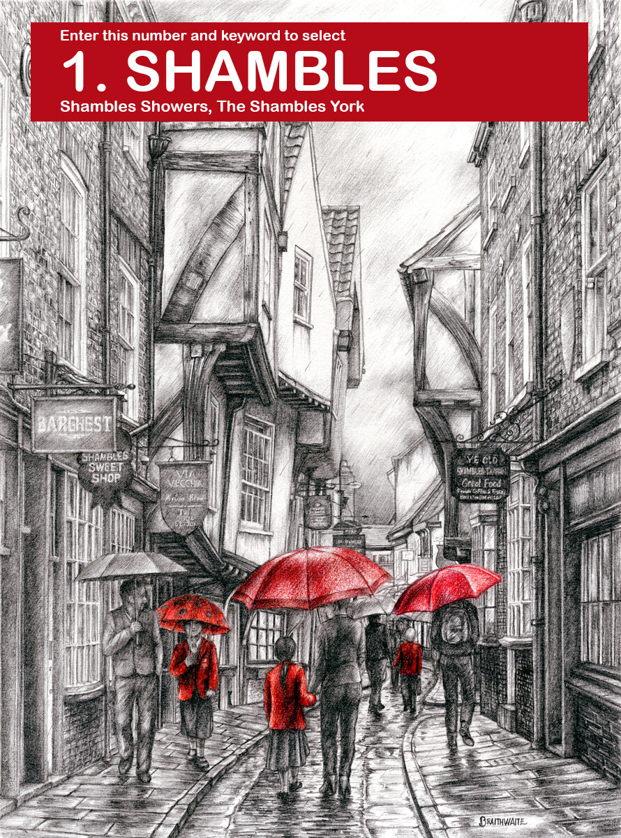 4 for £15 SPECIAL OFFER, Choose 4 £5 Touch of Red Prints for £15