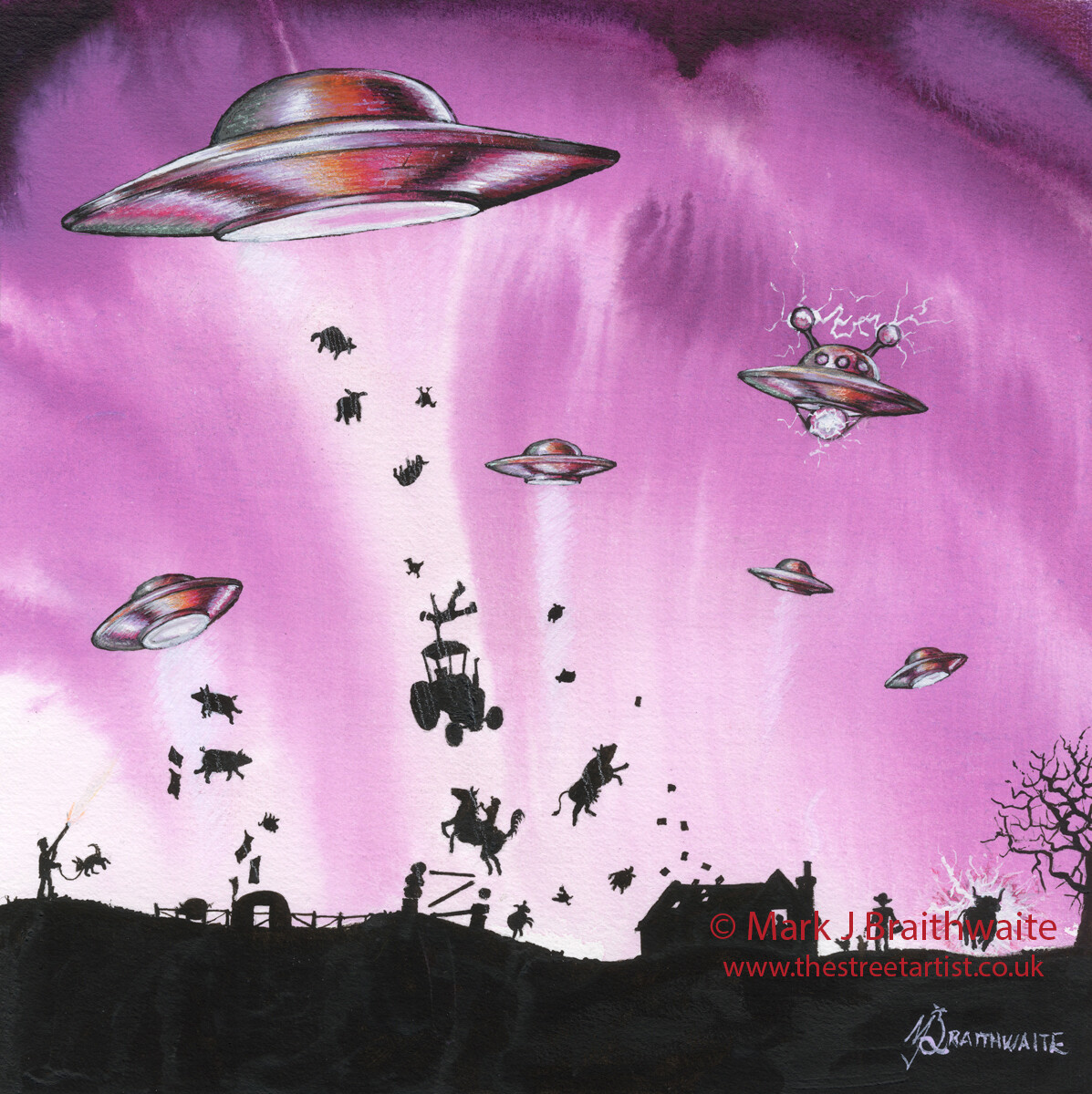 MA8: Mars Attacks! 8. Farmageddon 2, The Return, The Invasion of Yorkshire.  Print &amp; Original (size options available)