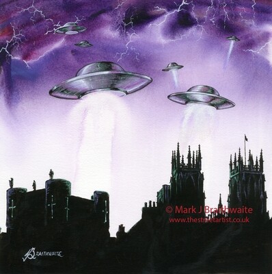 MA4: Mars Attacks! 4. York Minster &amp; Bootham Bar, The Invasion of Yorkshire.  Prints (size options available)