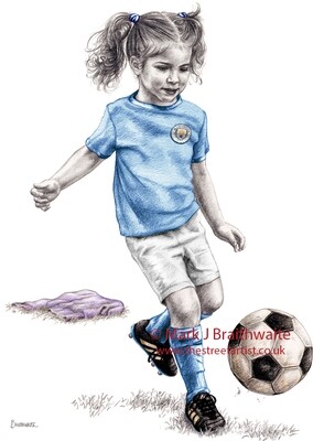 RBMC: Rosebud Citizen Rosebud (In the kit Style of Manchester City&#39;s Women&#39;s Team). Print (size options available)