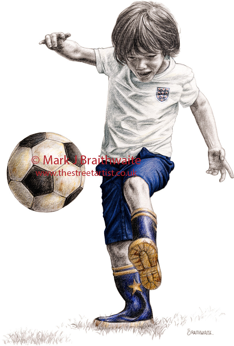 AWC66H: Alfie&#39;s Football Kits. England Classic 1966 Home  Print (size options available)