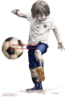 AWC66H: Alfie&#39;s Football Kits. England Classic 1966 Home  Print (size options available)