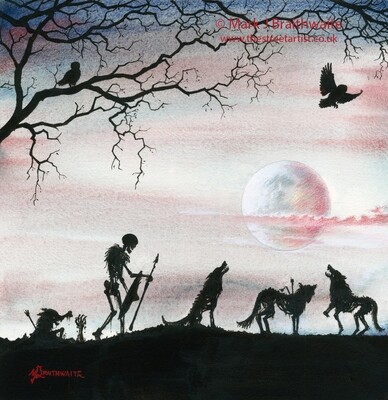ZA11: Wolf Moon, Uprising. Zombie Apocalypse Series No 11.  Print &amp; Original (print size options available)
