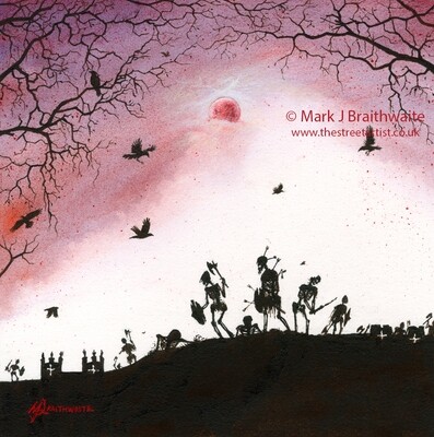 ZA8: Blood Moon, Viking Marauders. Zombie Apocalypse Series No 8.  Print &amp; Original (print size options available)