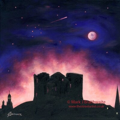 CS16: Starry Night, Clifford&#39;s Tower, York. City Shadows Series.  Print &amp; Original Available. (Print size options)