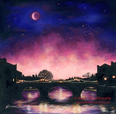 CS17: Starry Night, Ouse Bridge, York. City Shadows Series.  Print &amp; Original Available. (Print size options)