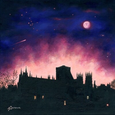 CS18: Starry Night, York Minster from St Johns Street, York. City Shadows Series.  Print &amp; Original Available. (Print size options)