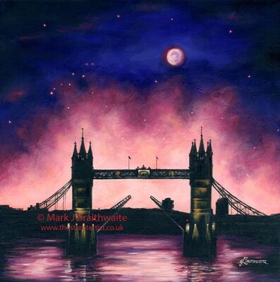 CS20: Starry Night, Tower Bridge, London. City Shadows Series.  Print &amp; Original Available. (Print size options)