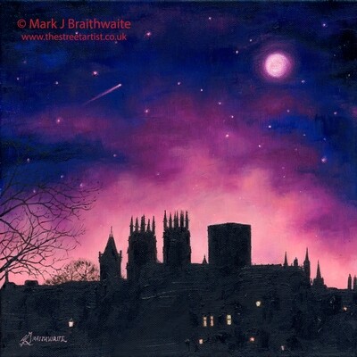 CS15: Starry Night, York Minster from the city walls, York. City Shadows Series.  Print  Available. (Print size options)