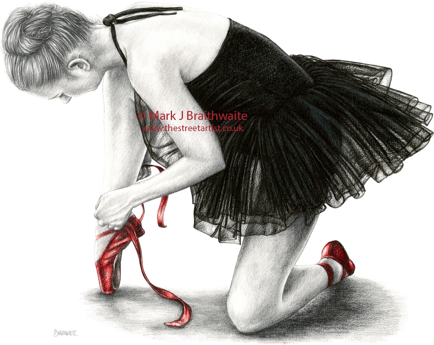 RS10: The Red Shoes Study 10. Prints (size options) &amp; ORIGINAL AVAILABLE
