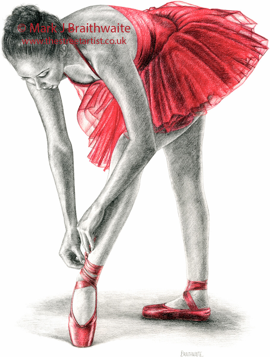RT1: The Red Tutu Study 1. Prints (size options) &amp; ORIGINAL AVAILABLE