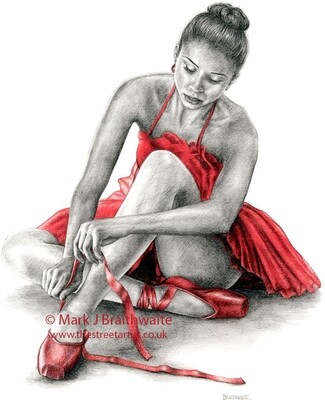 RT2: The Red Tutu Study 2. Prints (size options) &amp; ORIGINAL AVAILABLE