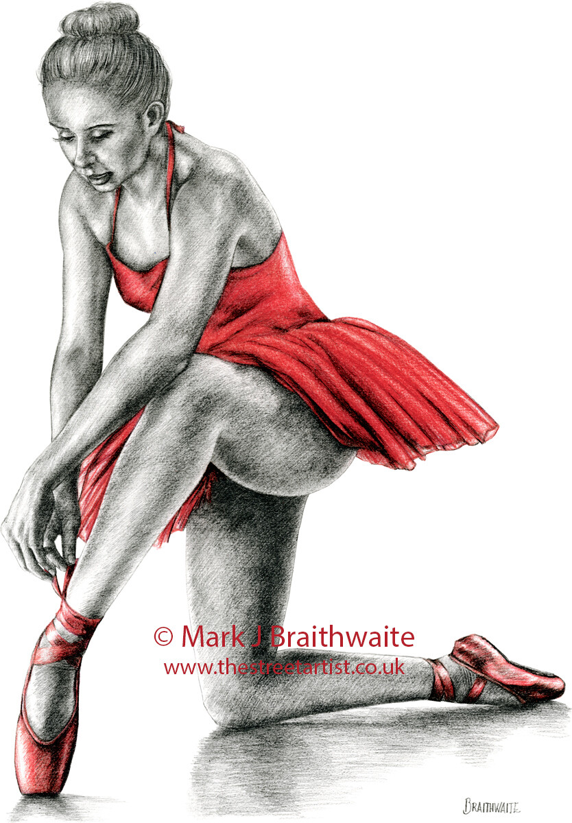 RT9: The Red Tutu Study 9. Prints (size options) &amp; ORIGINAL AVAILABLE