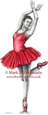 RT5: The Red Tutu Study 5. Prints (size options) &amp; ORIGINAL AVAILABLE