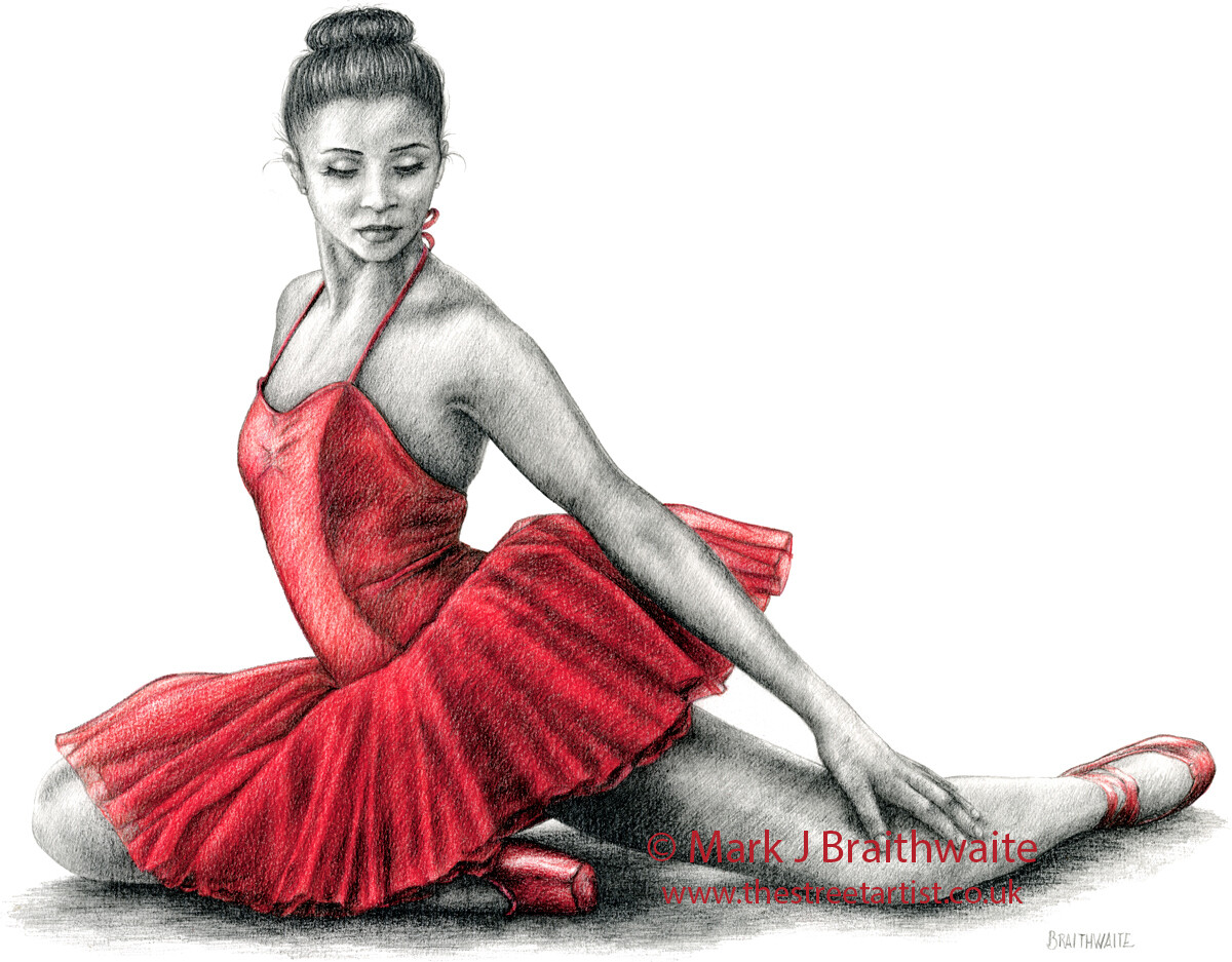 RT3: The Red Tutu Study 3. Prints (size options) &amp; ORIGINAL AVAILABLE