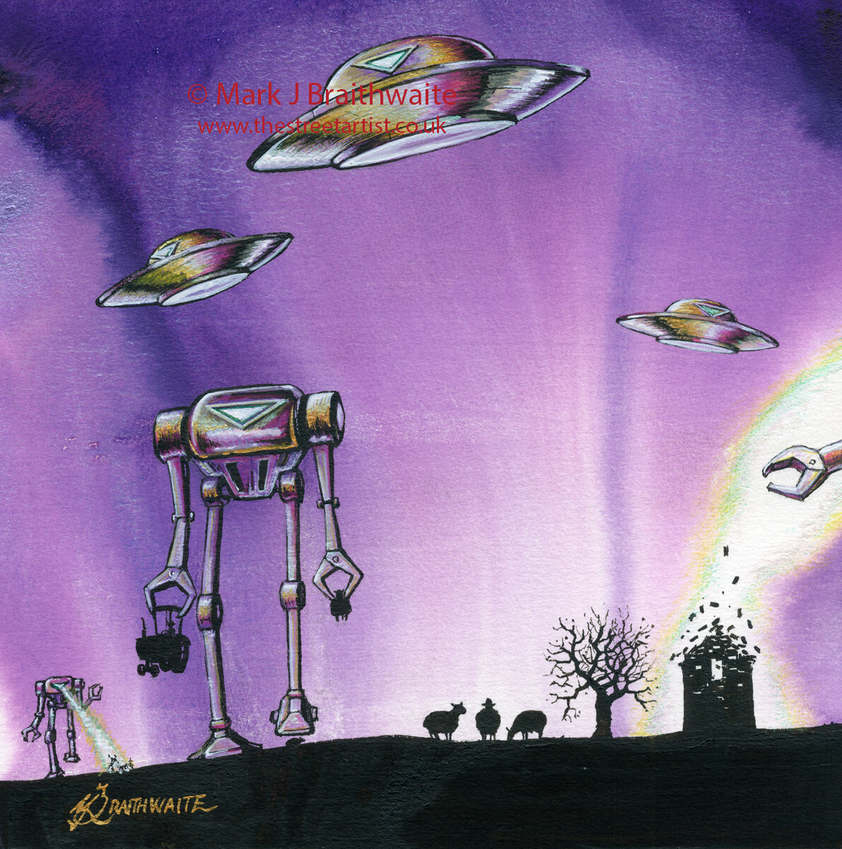 MA12: Mars Attacks! 12.  Barnmageddon, The Invasion of Yorkshire.  Print (size options) &amp; ORIGINAL AVAILABLE