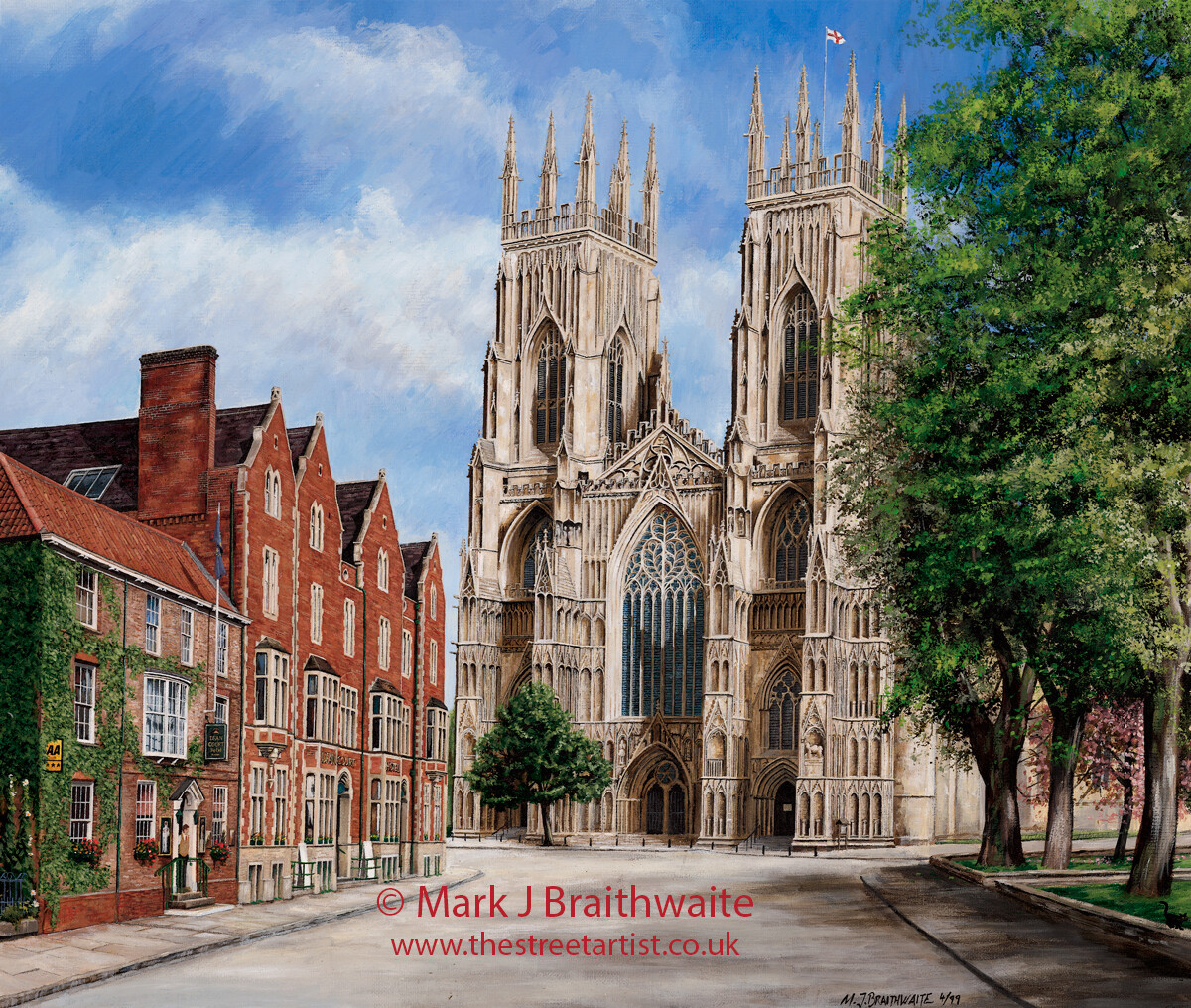 York Minster &amp; the Dean Court Hotel, York Print