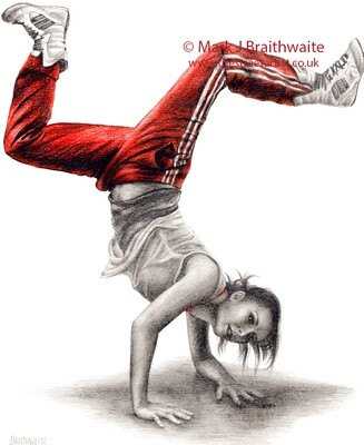 BG2: B Girl Study 2. Print (size options) &amp; ORIGINAL AVAILABLE
