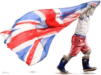 Alfies Adventures 1, Flying the Flag Print (size options)